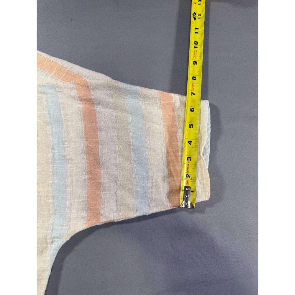 Love‎ Stitch Blouse Women Medium Large Multicolor Striped Crew Neck Lightweight - Picture 10 of 15